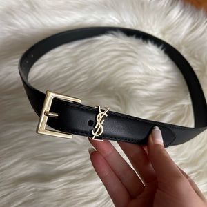 Black belt with gold buckle detail